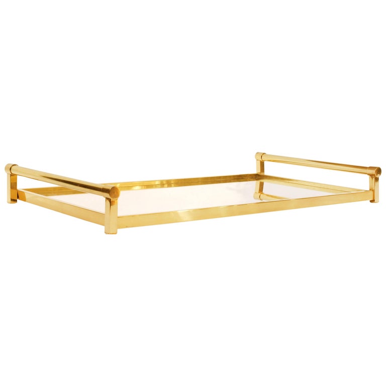 Very Large Brass Drinks Serving Tray by Jacques at 1stDibs