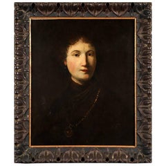School of Rembrandt Oil on Canvas Portrait of a Young Noble