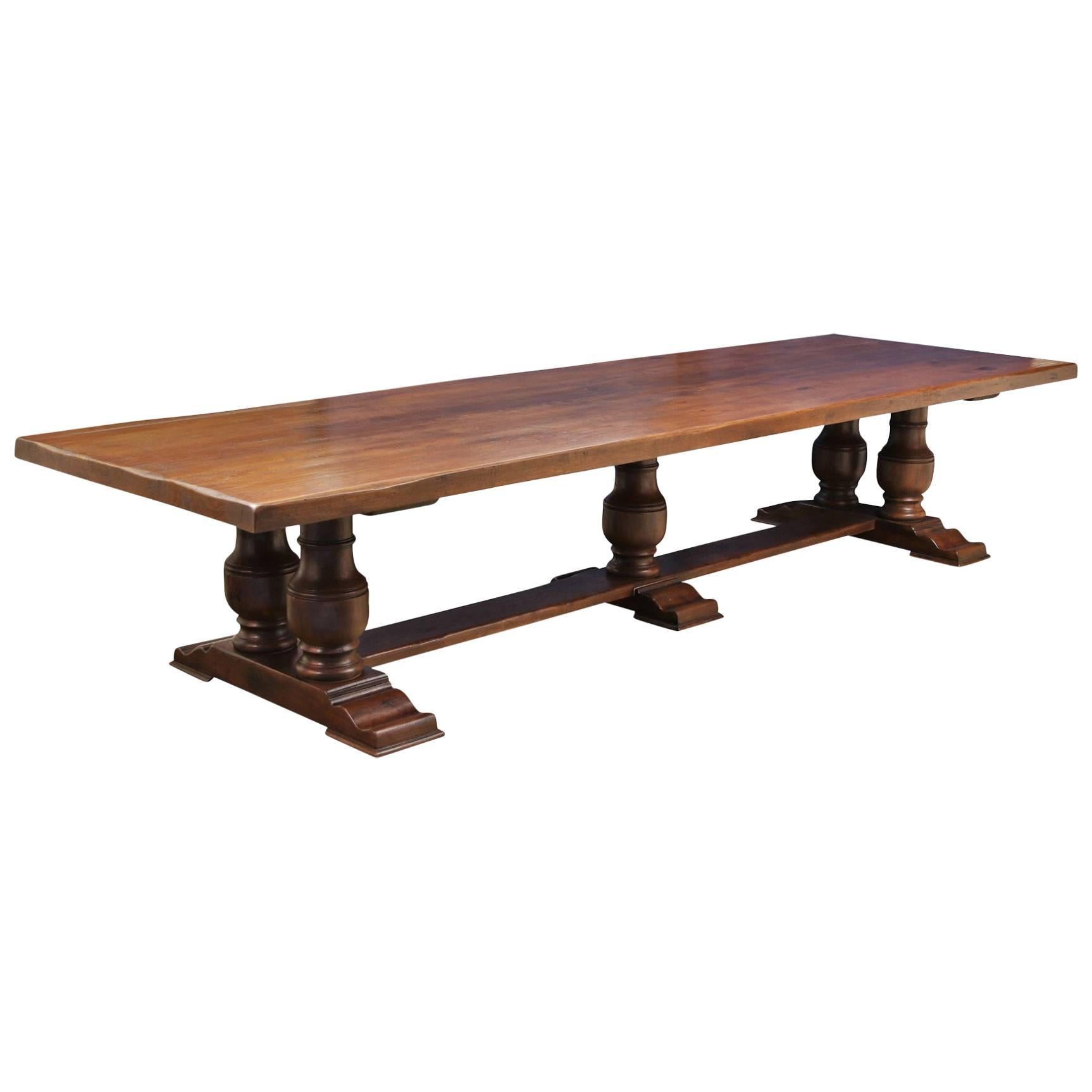 Massive French Plank Top Oak Farm House Table at 1stDibs