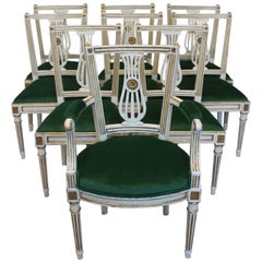 Good Set of Ten Louis XVI Style Dining Chairs