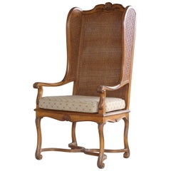1920s Hollywood Regency Cane Wingback Chair