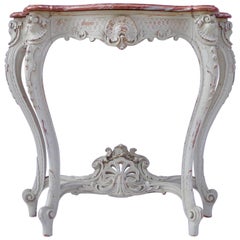 Small Light Grey Lacquered Louis XV Style Console, circa 1900