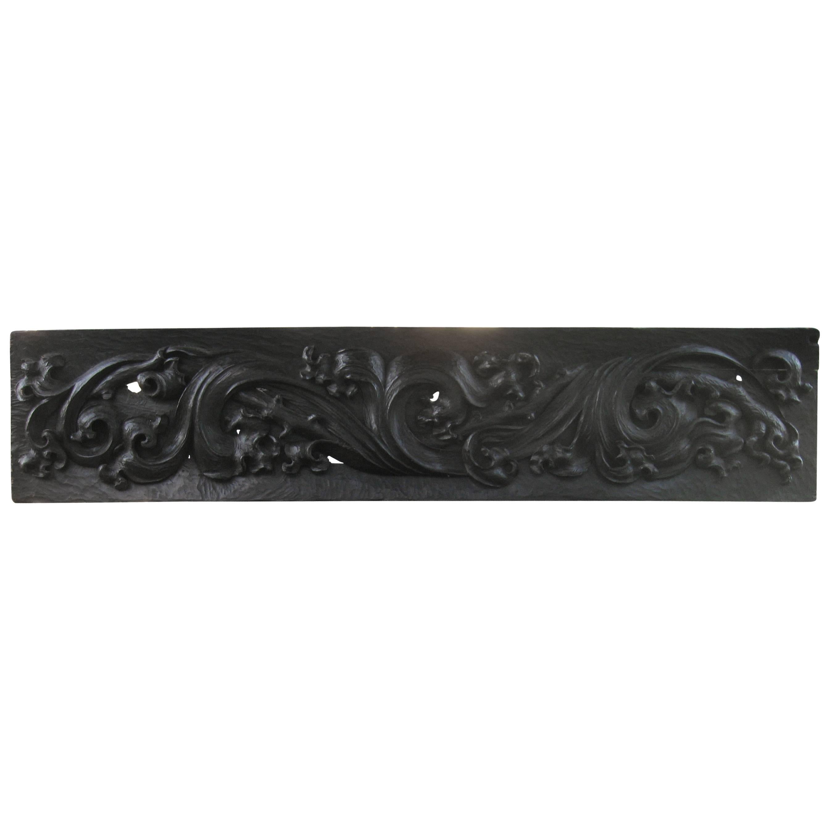 18th Century Pennsylvania Carved Pine Over Mantle Panel For Sale