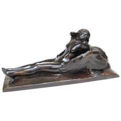 Paul Silvestre Sculpture of Leda and the Swan in Bronze