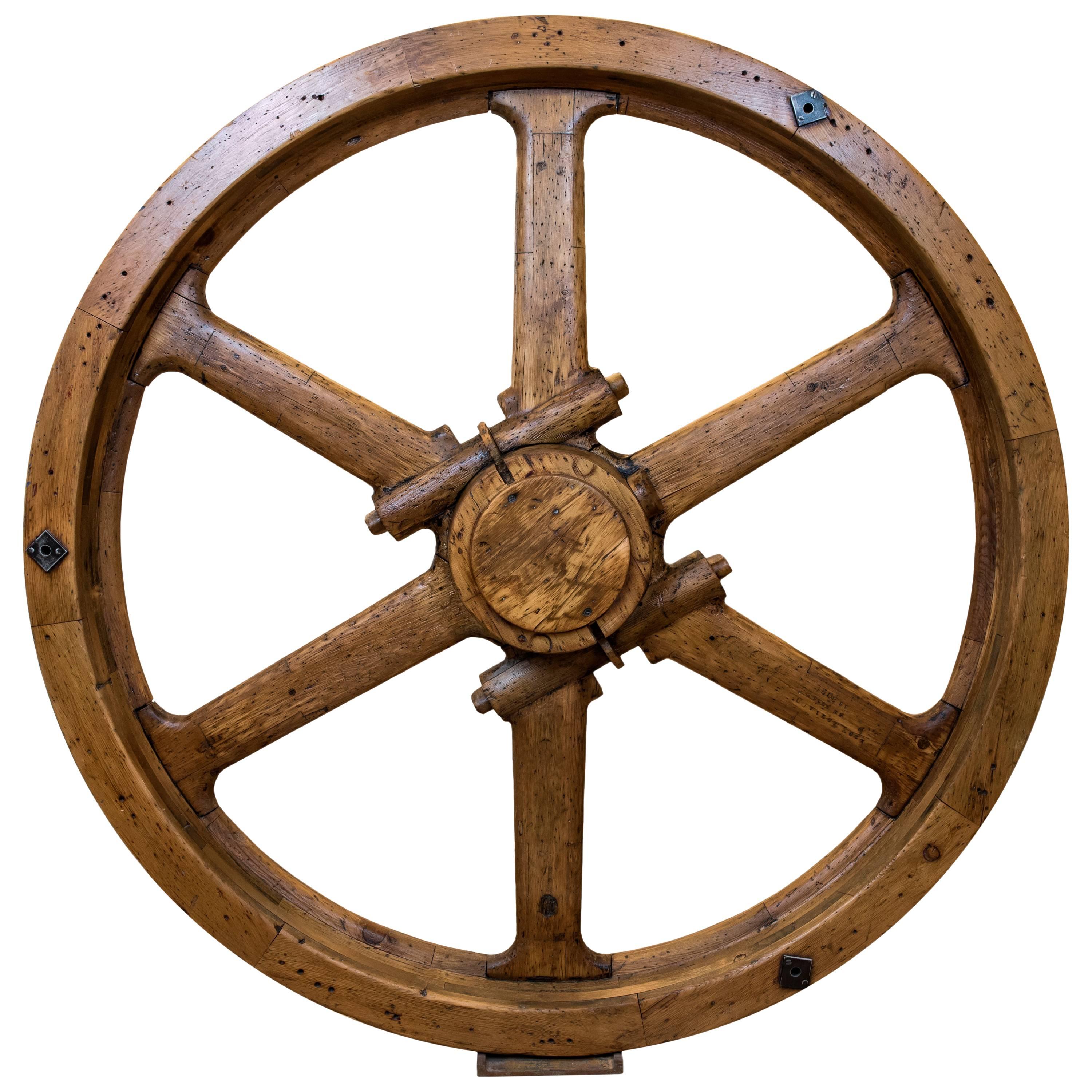 Large North American Industrial Wooden Wheel