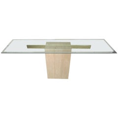 Elegant Travertine Console Table by Artedi