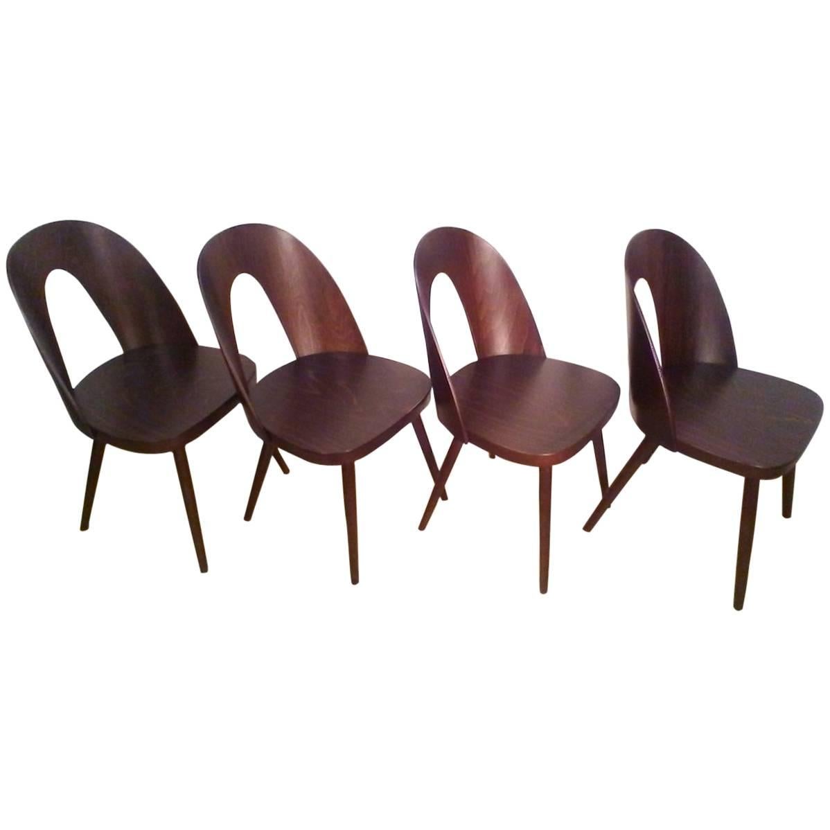 Set of Beechwood Chairs, Design Antonín Šuman, 1960s