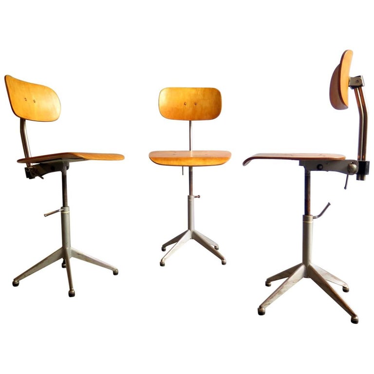 Industrial Finish Adjustable and Swivel Office Chair For Sale at 1stDibs