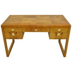 Vintage Mid-Century Modern Burl Wood Desk by Sligh Furniture
