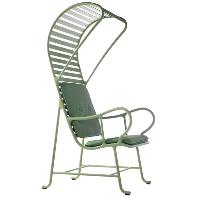 BD Barcelona Gardenia Outdoor Armchair with Pergola in Green, White or Grey For Sale