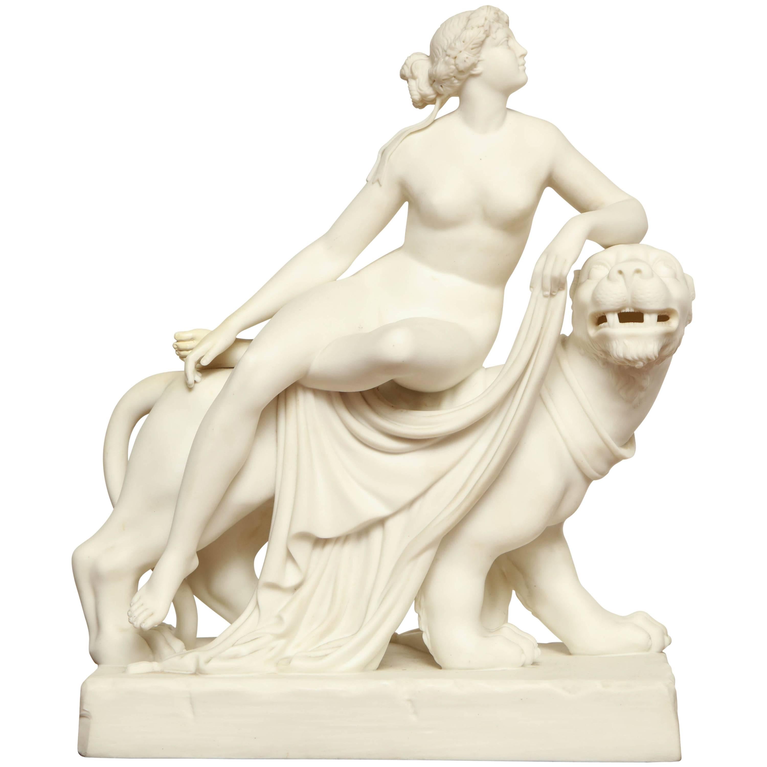 19th Century English, Parian Model of Ariadne and the Panther For Sale