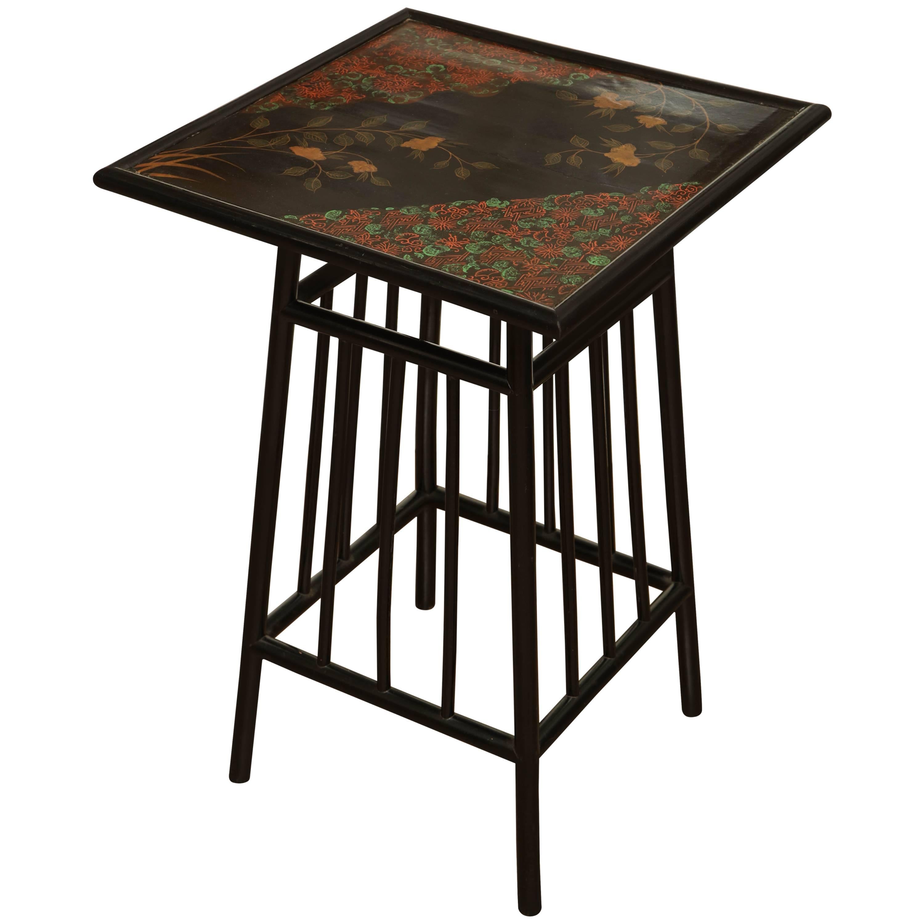 Late 19th Century English, Lacquered and Decorated Table