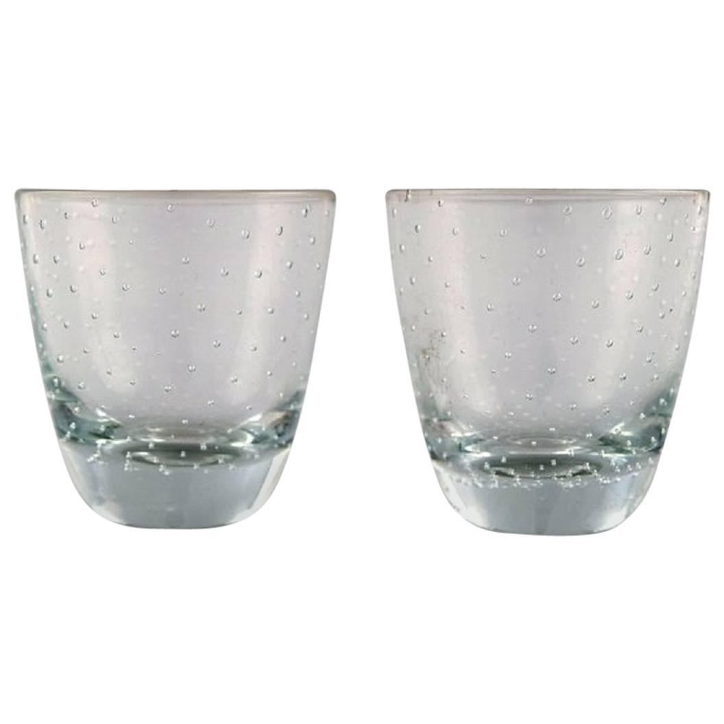 Gunnel Nyman for Nuutajärvi. Two vodka glasses in clear art glass.