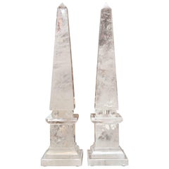 Pair of Rock Crystal Obelisks