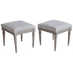 18th Century Pair of Swedish Gustavian Period Foot Stools or Benches