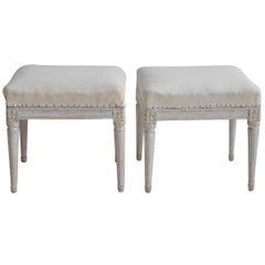 19th Century Pair of Swedish Gustavian Period Foot Stools or Benches