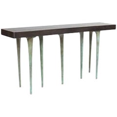 AKMD Collection Customizable Thicket Wood and Cast Aluminium Console Table