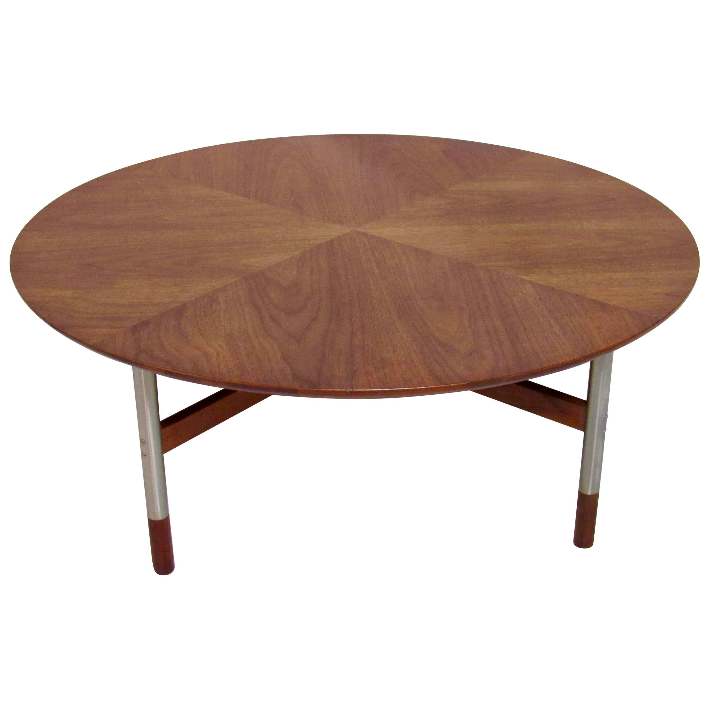 Jack Cartwright Walnut and Steel Coffee Table for Founders Furniture C. 1965 For Sale