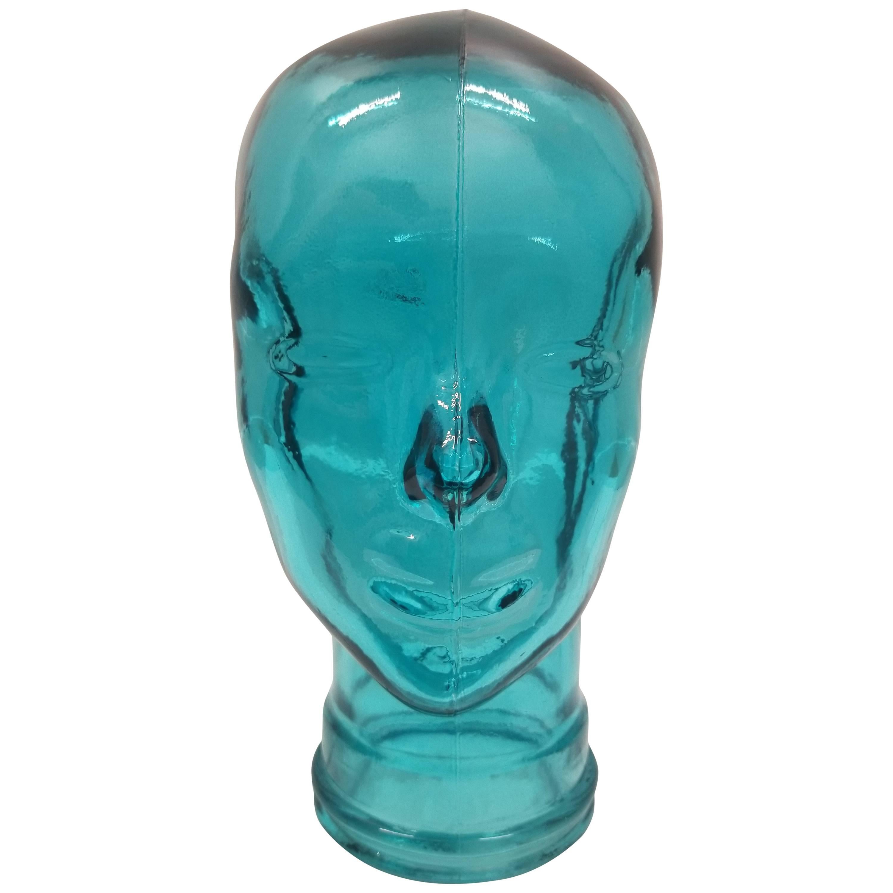 Vintage Glass Turquoise Head Mold