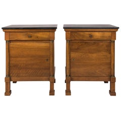Pair of Walnut Bedside Tables
