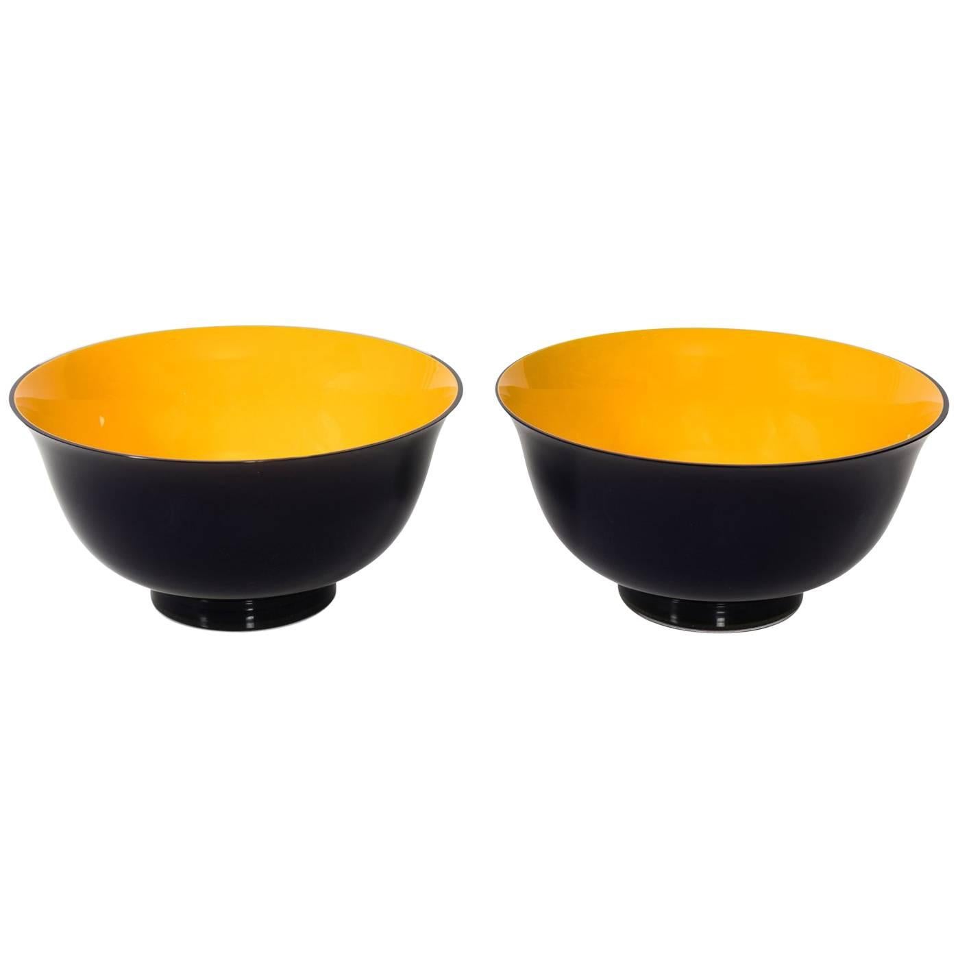 Set of Two Glass Bowls by Carlo Moretti at 1stDibs