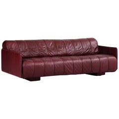 De Sede Leather Sofa Bed, 1970s Swiss Design DS85 DS600