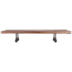 Bespoke Low Table, Single Slab of Antique Hardwood, by P. Tendercool, in Stock
