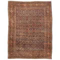 Early 19th Century  Persian Feraghan Wool Rug, Red and Brown Colors, circa 1900