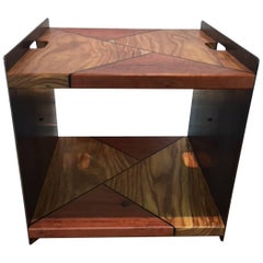 Steel, Rosewood and Eucalyptus Side Table