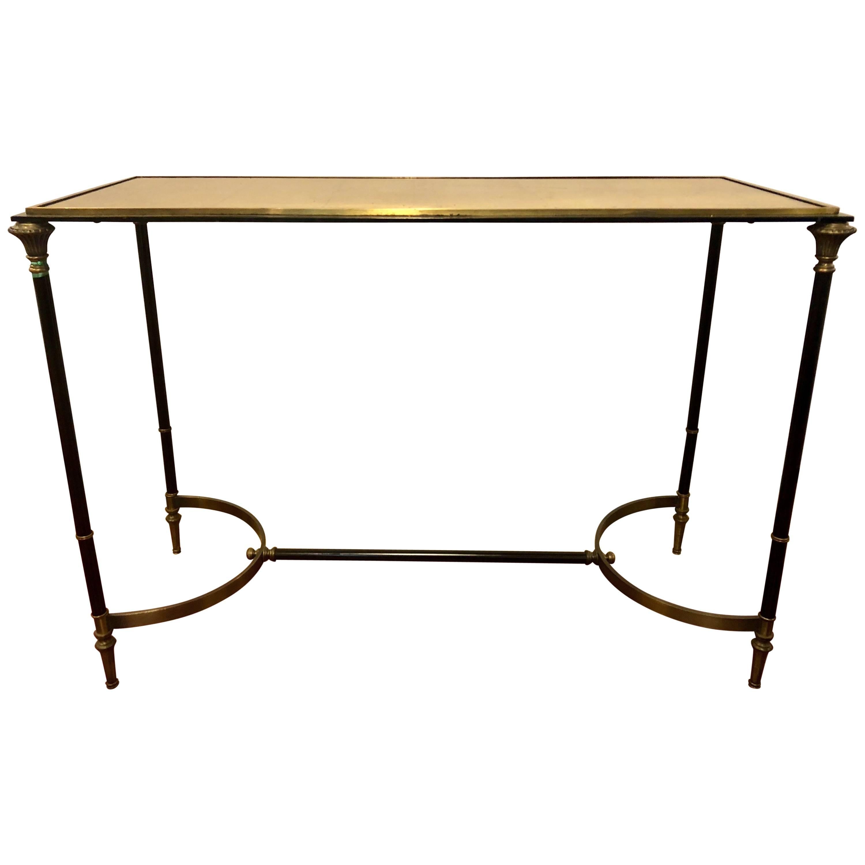 Hollywood Regency Style Black and Gold Console/Sofa Table Manner Maison Jansen