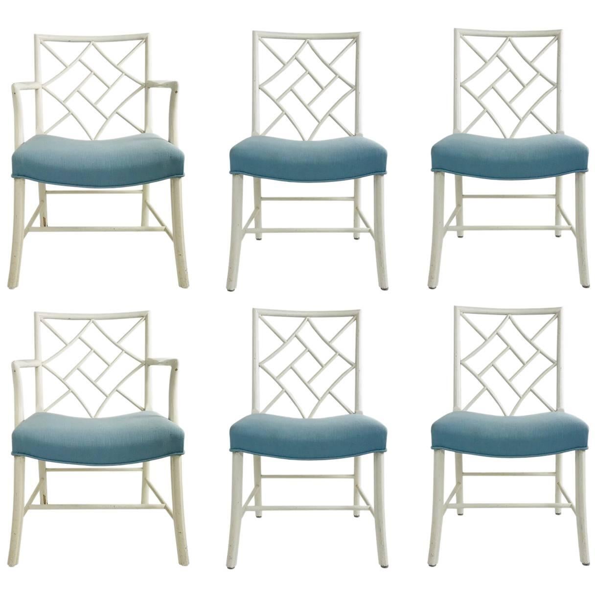 Set of Six Chippendale Cockpen Dining Chairs