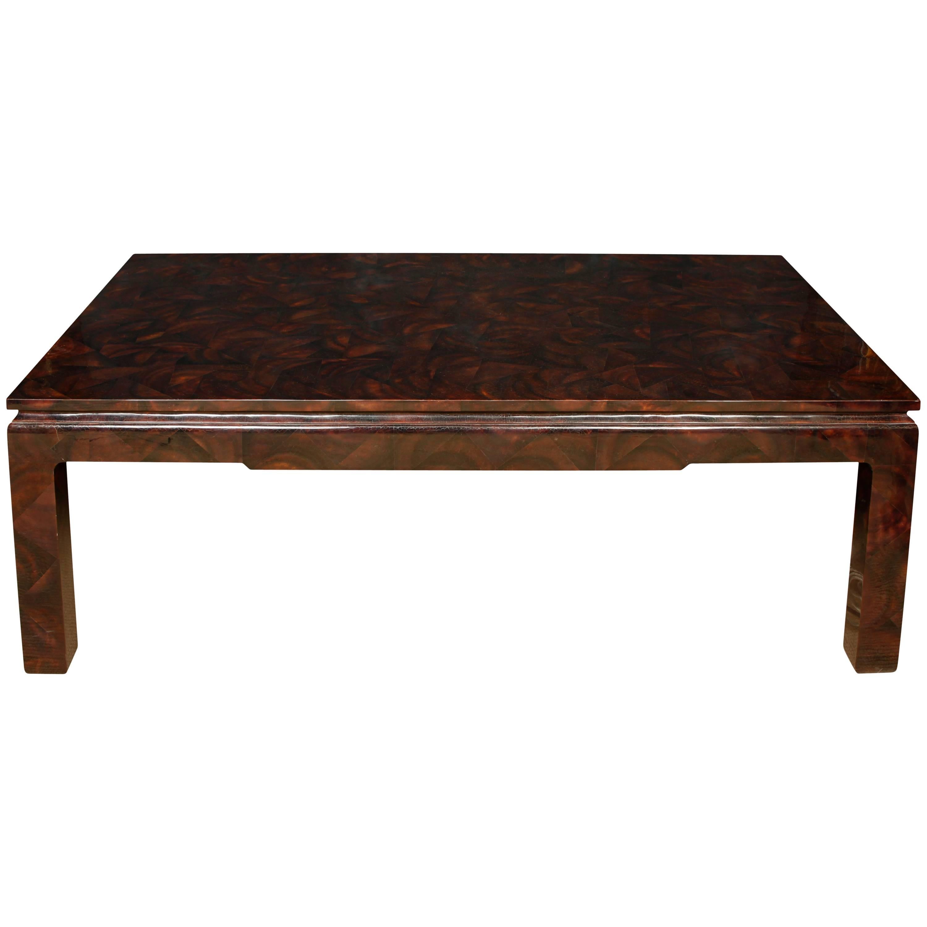 Oversize Faux Tortoise Coffee Table