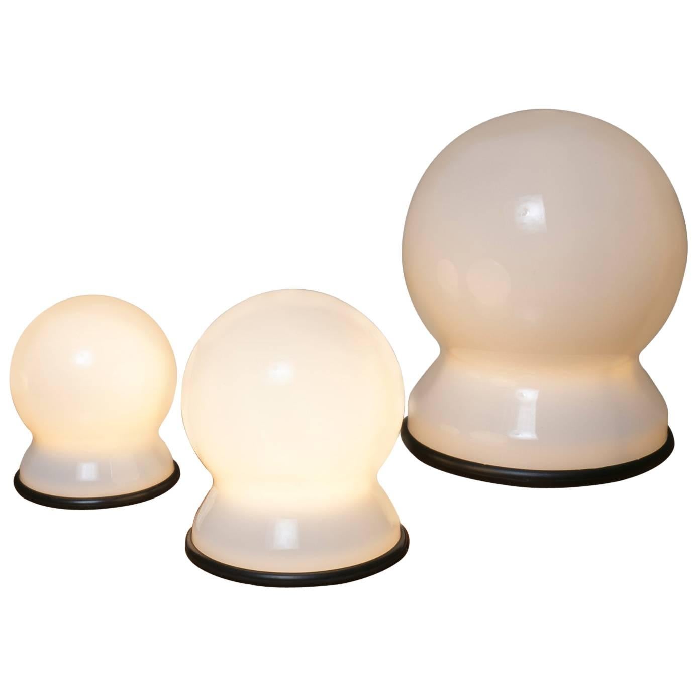 Ensemble de trois lampes de bureau Scaafandro de Sergio Asti pour Candle, Italie, 1970