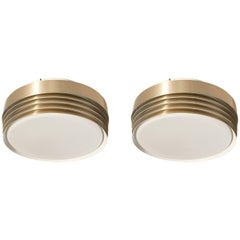 Pair of Flush Mount Ceiling Light by Birger Dahl, Norway, 1960s