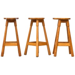 Set of Three Rainer Daumiller Pine Bar Stools