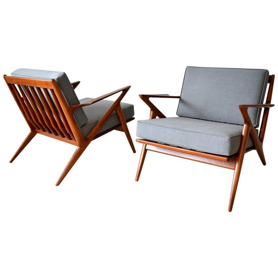 Pair of Original Poul Jensen 'Z' Chairs by Selig, circa 1960