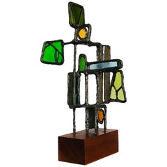 Mitte des Jahrhunderts Moderne Kunst Glasmalerei Brutalist Skulptur