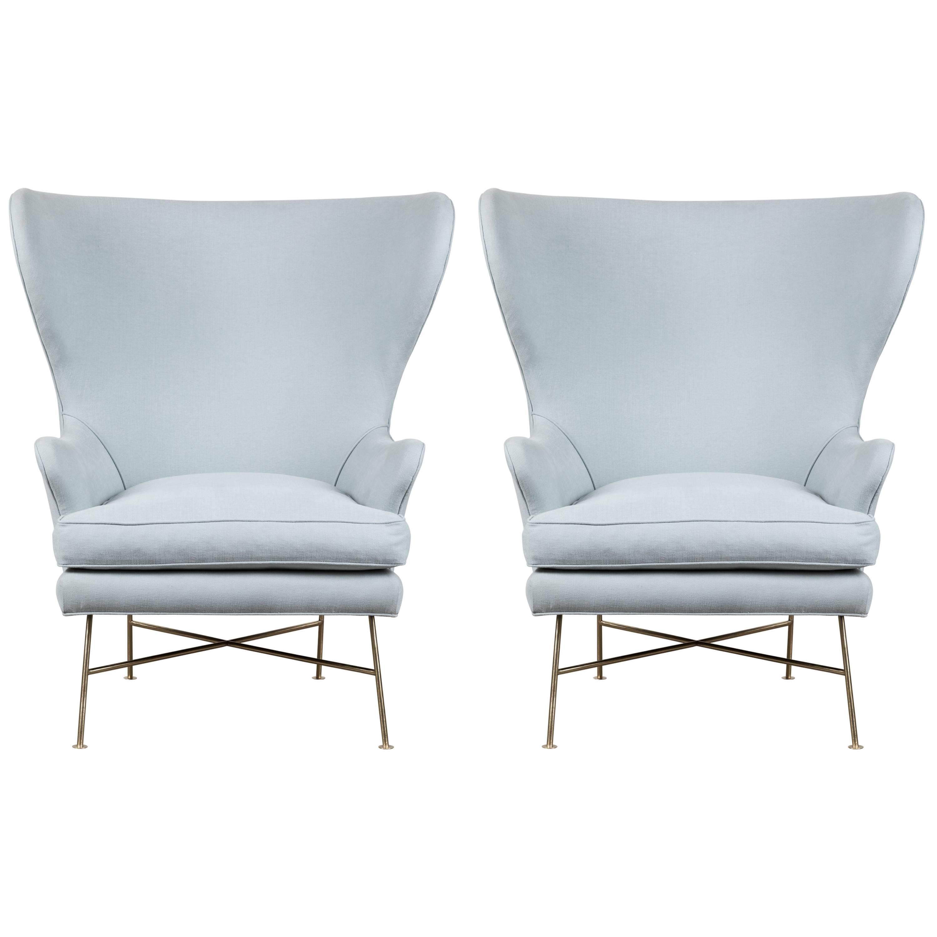 Pair of Highland Wingback Chairs by Lawson-Fenning