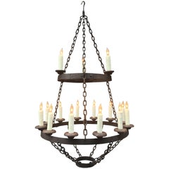 Lampadario in ferro con grillo di origine francese del XVIII secolo