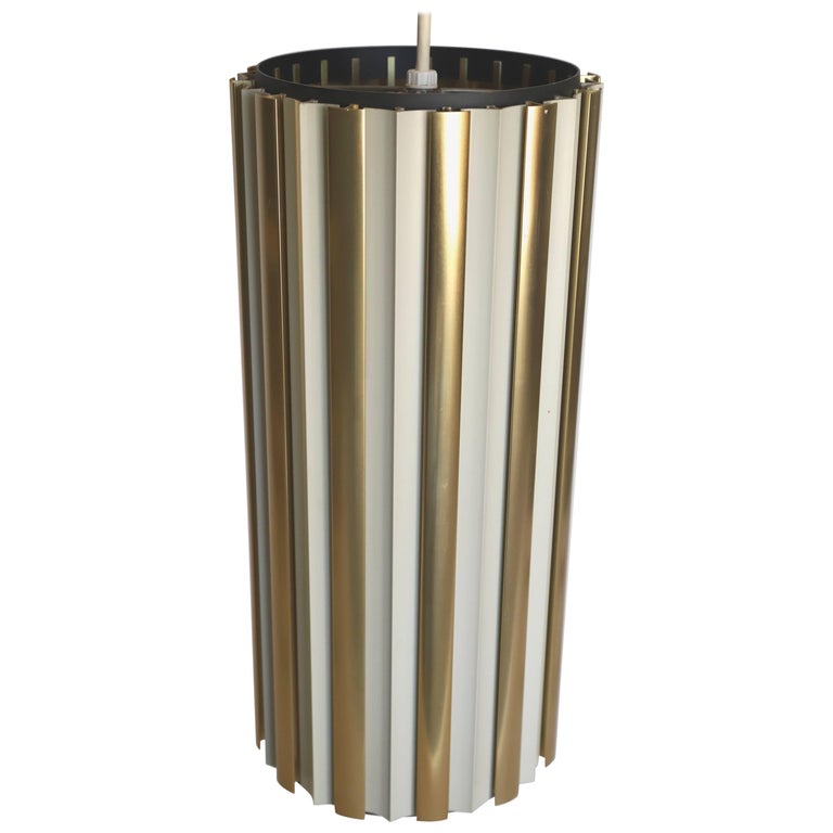 Brass Lightolier Tubular Pendant Light For Sale at 1stDibs