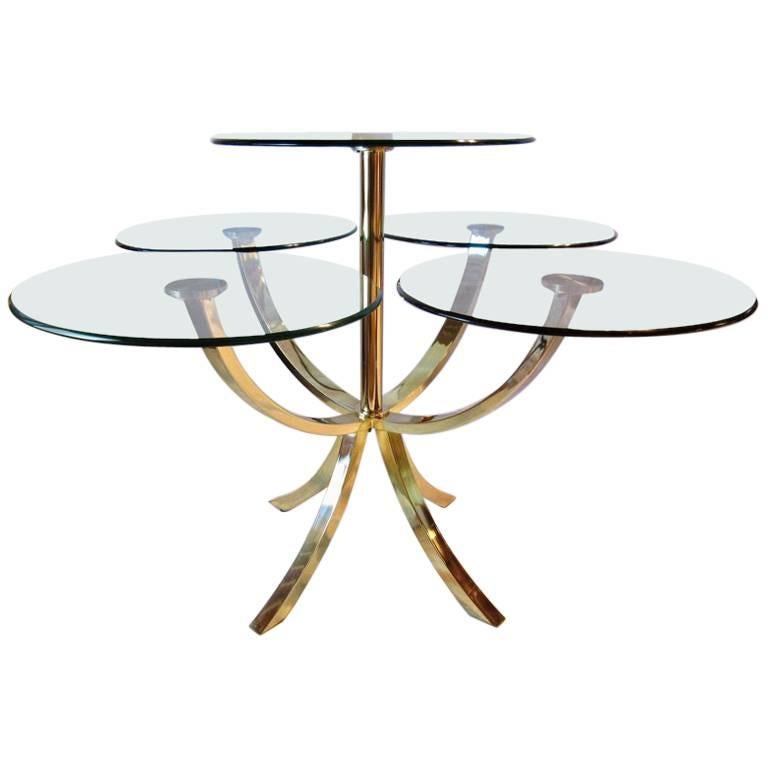 DIA, Design Institute of America "Dinner for Four" Brass Dining Table