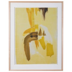 Abstract Yellow Monoprint #18 by Anna Ullman