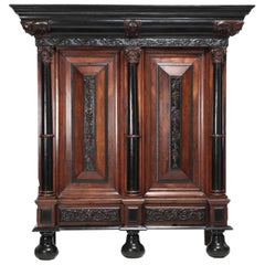 Austrian Renaissance Revival Carved and Ebonized Kas