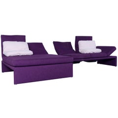 Koinor Raoul Designer Corner Sofa Purple Cloth Electrical Function Modern