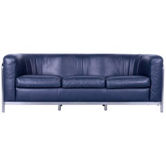 Zanotta Onda Designer Sofa Blue Leather Modern
