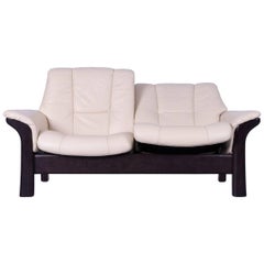 Used Ekornes Stressless Buckingham Sofa Beige Leather Two-Seat