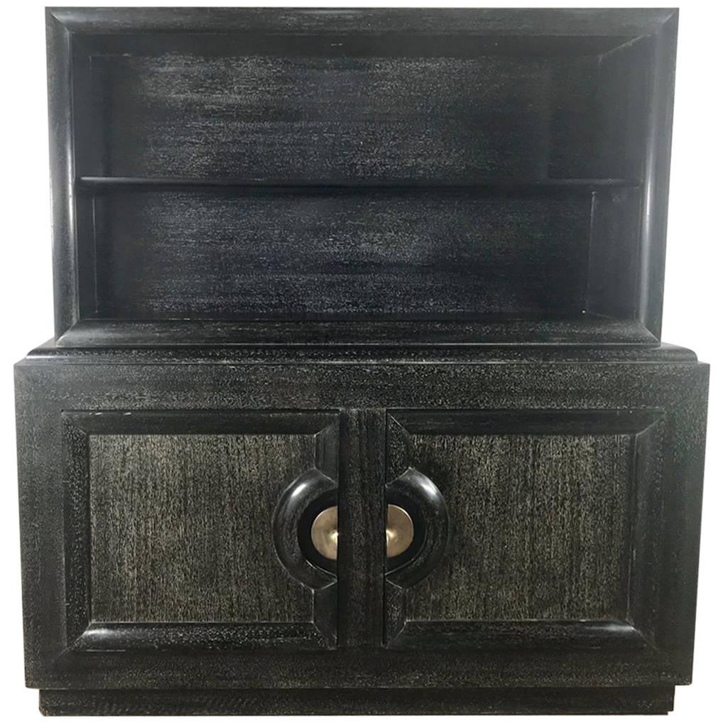 Modernist Black Cerused Oak Cabinet Attributed to Paul Laszlo