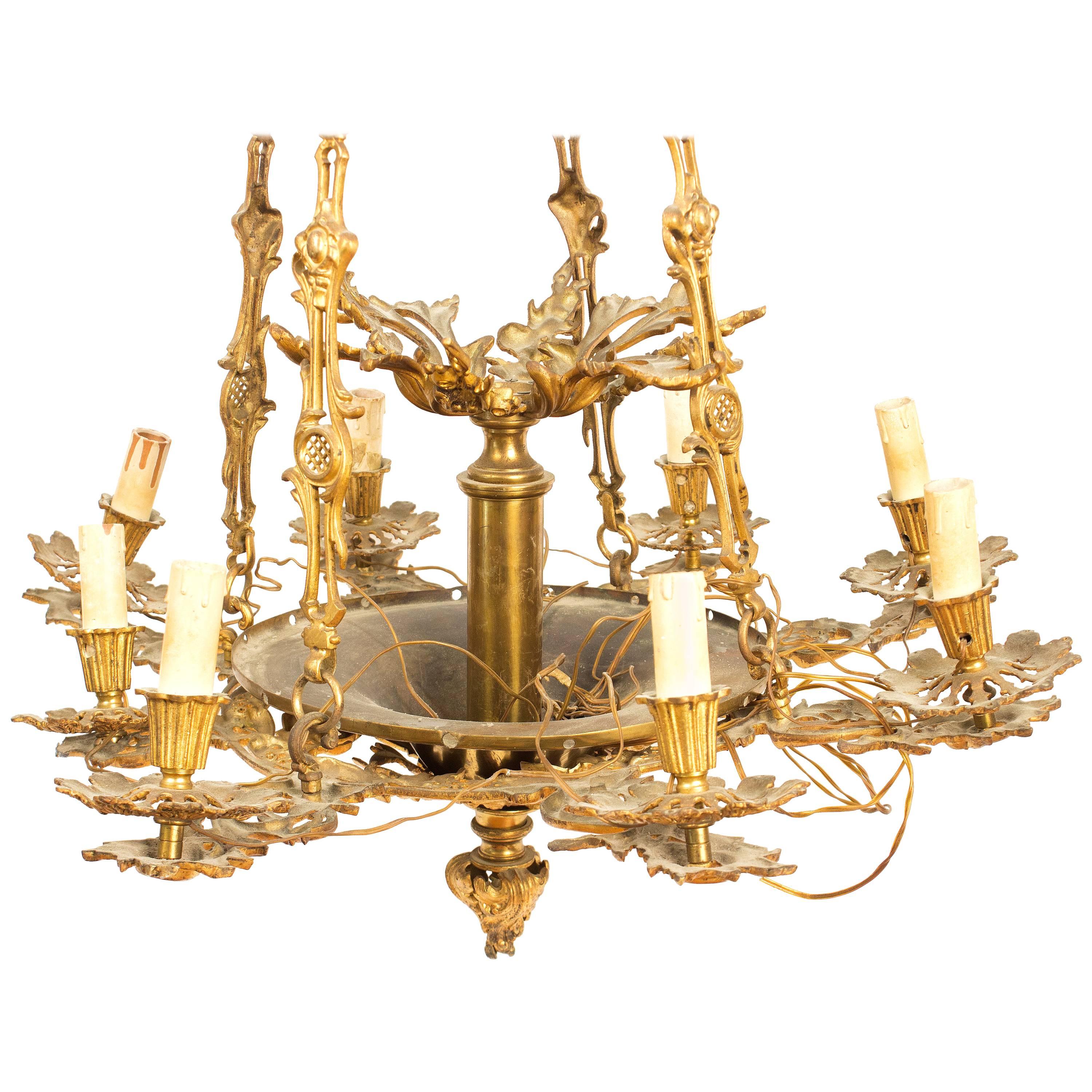 Ormolu Neorococo French Pendant Chandelier, 1880 For Sale