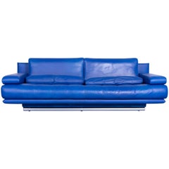 Rolf Benz 6500 Designer Sofa Blue Three-Seat Modern