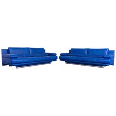 Rolf Benz 6500 Designer Sofa Set Blue Two Three-Seat Modern